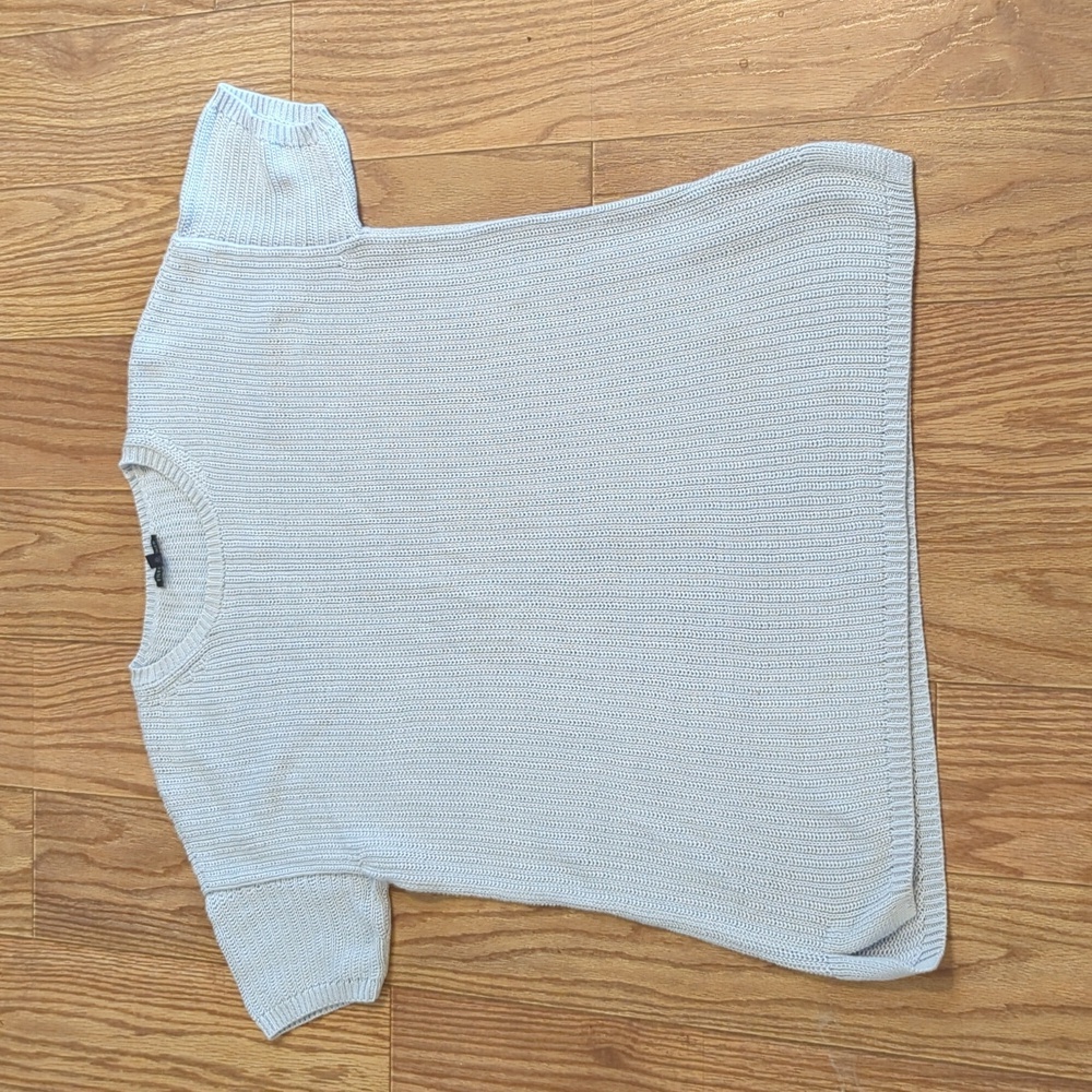 Eileen Fisher short-sleeve sweater tunic organic cotton women's size large